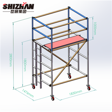 Mobiler Aluminium -Gerüstturm